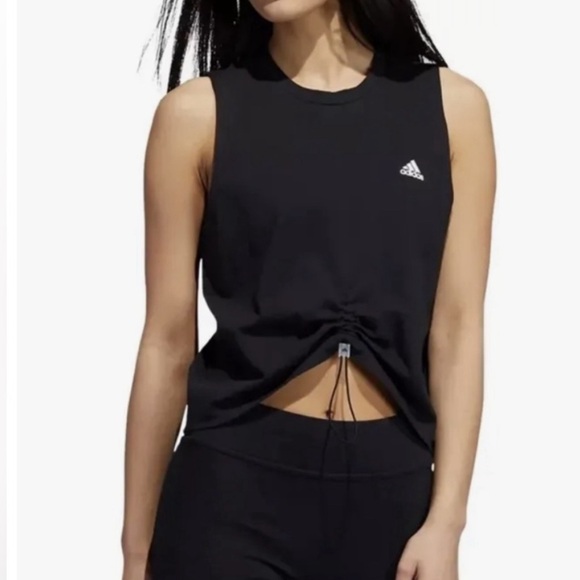 Adidas Women’s Cotton Cinch Tank Top | Purple - Picture 2 of 4